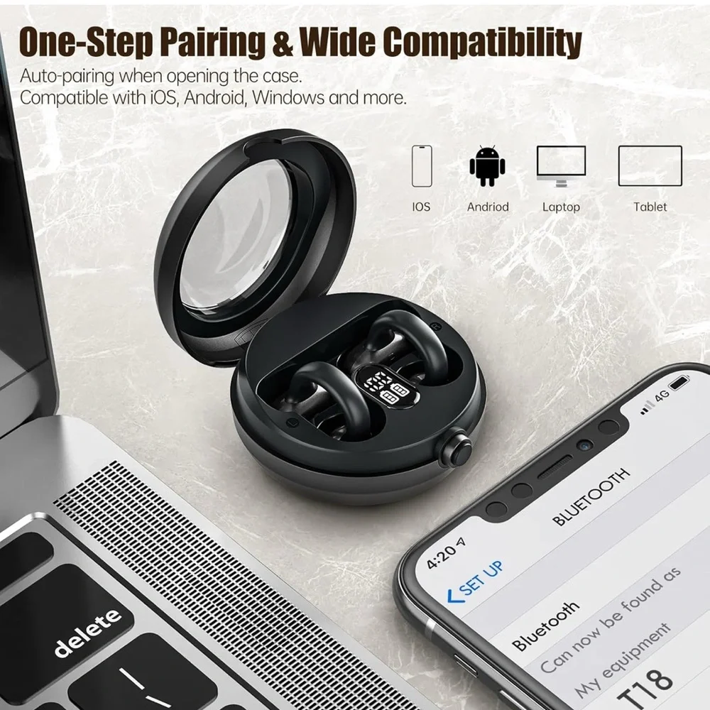 Wireless Earbuds with Charging Case - Black